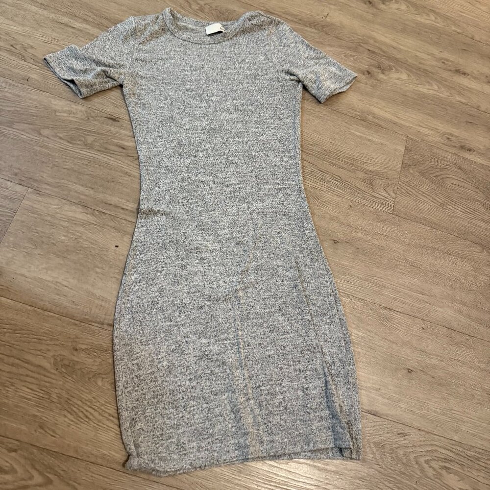 Aritzia Wilfred Mini T-Shirt Dress, Gray, Size XXS